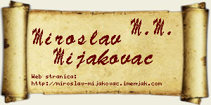 Miroslav Mijakovac vizit kartica